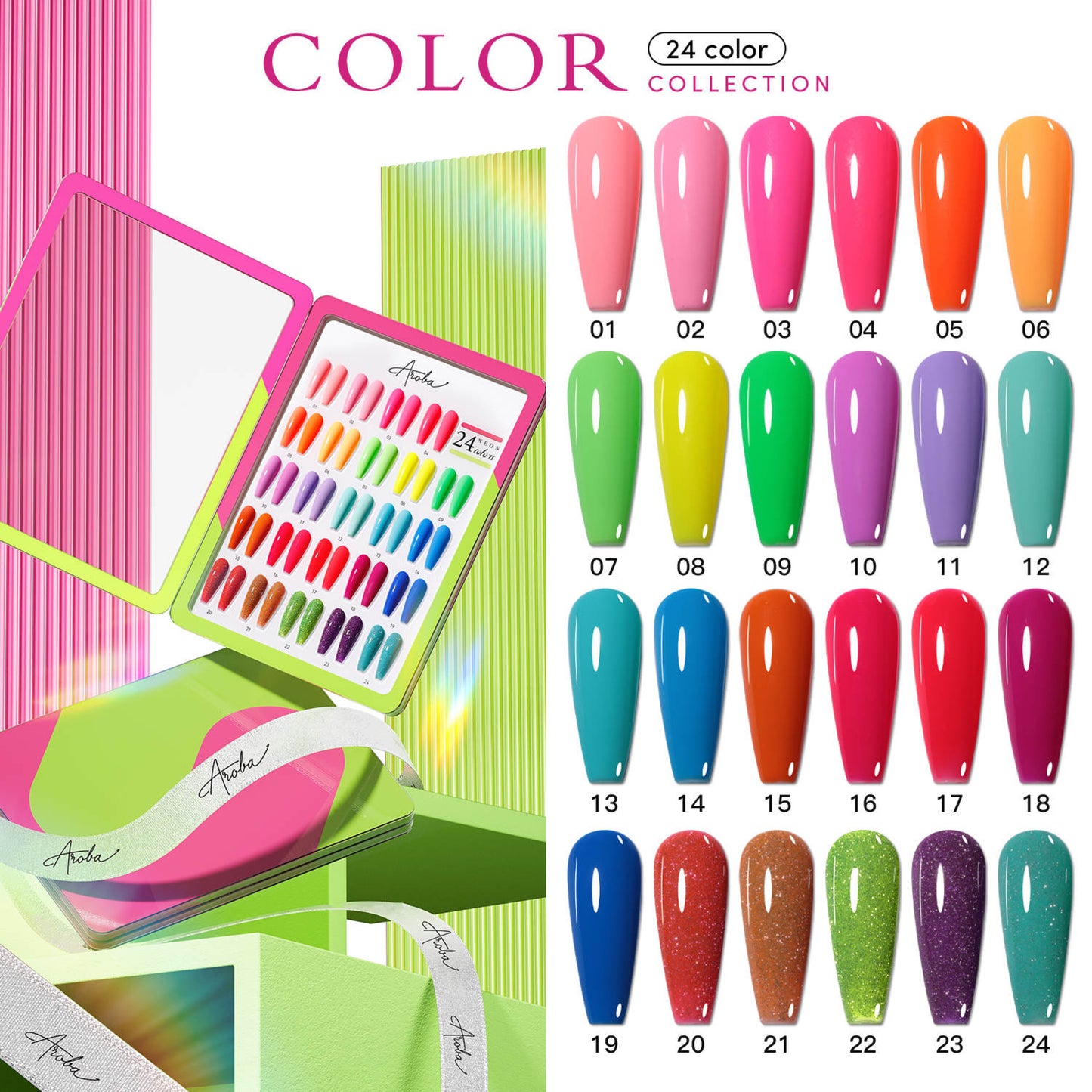 Neon Box: 24 colores. Recibe Gratis Carta de color.
