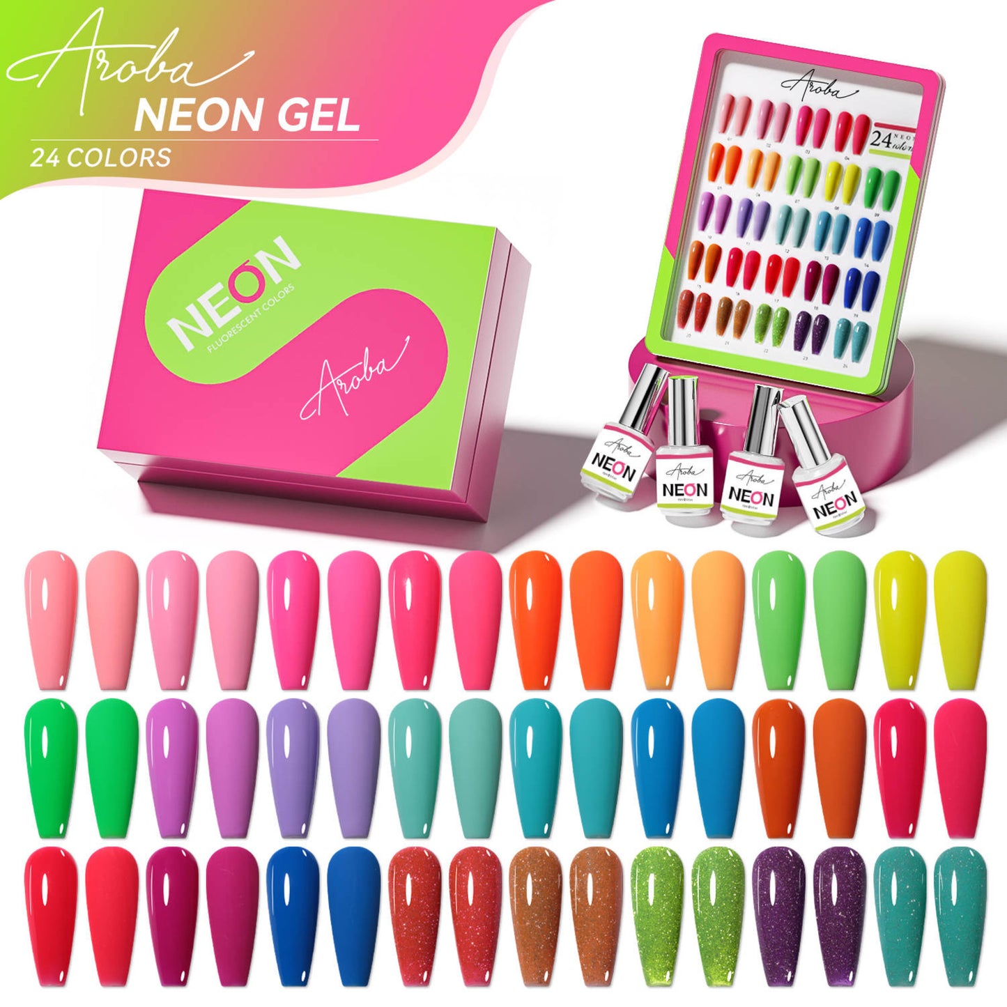 Neon Box: 24 colores. Recibe Gratis Carta de color.