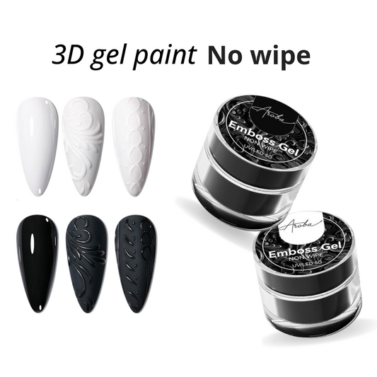 Emboss painting gel 3D (NO WIPE) - Duo Black and White